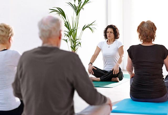 people taking relaxation class